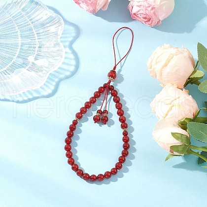 Natural Carnelian Mobile Straps HJEW-JM03420-01-1