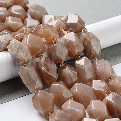 Natural Peach Moonstone Beads Strands G-C182-13-02-1