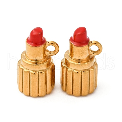 304 Stainless Steel Enamel Charms Lipstick Charm STAS-Q363-11B-G-1