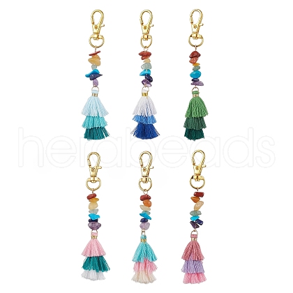6Pcs Polycotton Tassel Pendant Decorations HJEW-JM02188-S-1