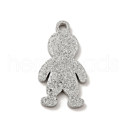 Non-Tarnish 304 Stainless Steel Textured Pendants STAS-J040-09B-P-1
