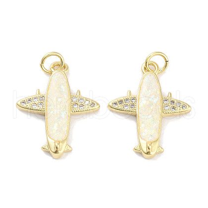 Brass Micro Pave Clear Cubic Zirconia Pendants KK-L213-036G-1