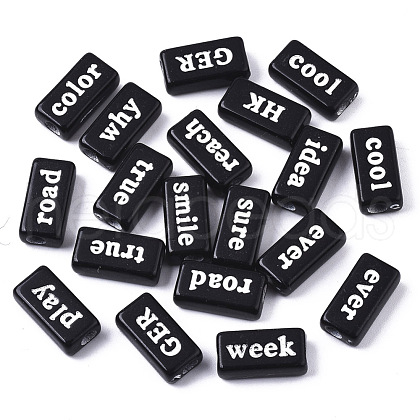 Opaque Spray Painted Acrylic Beads MACR-N008-23B-1
