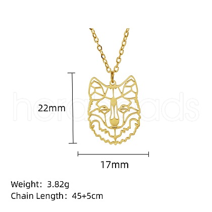 Stainless Steel Geometric Artistic Hollow Animal Pendant Necklaces JK0174-14-1
