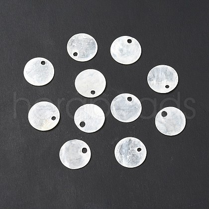 Natural Capiz Shell Charms X-BSHE-G029-15-1