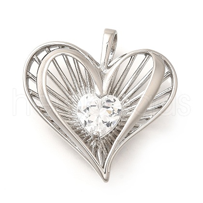 Brass Micro Pave Cubic Zirconia Pendants KK-B128-10P-1