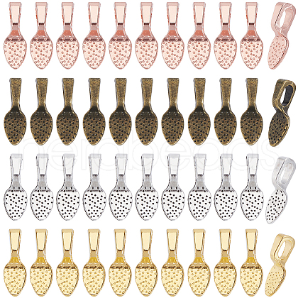 SOFPLATE 200Pcs 5 Style Alloy Glue-on Flat Pad Bails FIND-SP0001-81-1