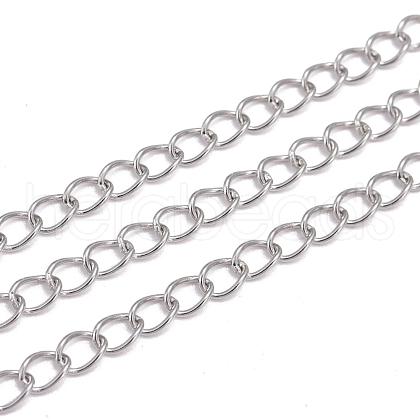 Tarnish Resistant 3.28 Feet 304 Stainless Steel Twisted Chains X-CHS-A003K-0.6mm-1