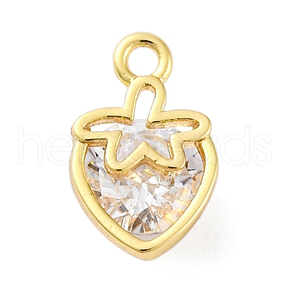Brass Micro Pave Cubic Zirconia Charms KK-A240-01G-1