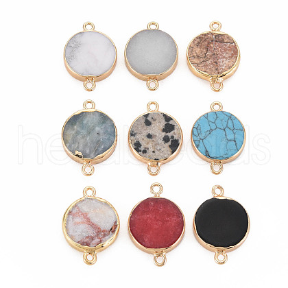 Natural Mixed Stone Connector Charms G-N326-116-1