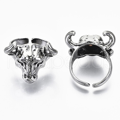 Men's Zinc Alloy Cuff Finger Rings RJEW-N029-006-1