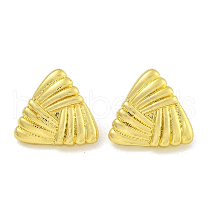 Rack Plating Triangle Brass Stud Earrings EJEW-I313-01G-1