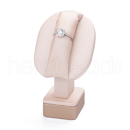 Wooden Clovered with PU Leather Ring Displays RDIS-F003-03A-1