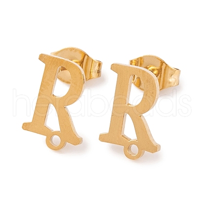 Ion Plating(IP) 304 Stainless Steel Stud Earrings FIND-Q103-01R-G-1