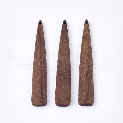 Undyed Walnut Wood Big Pendants WOOD-T023-02-1