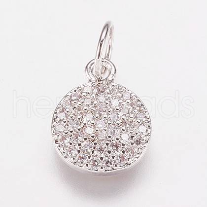 Brass Cubic Zirconia Pendants ZIRC-K070-21P-1