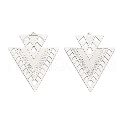 304 Stainless Steel Etched Metal Embellishments Pendants STAS-A113-02P-1
