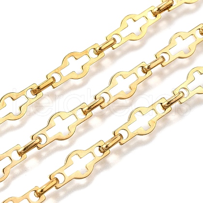 Ion Plating(IP) 304 Stainless Steel Hollow Cross Link Chains CHS-S012-14G-1