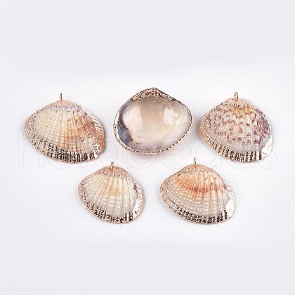Electroplate Sea Shell Pendants X-SSHEL-T006-04-1