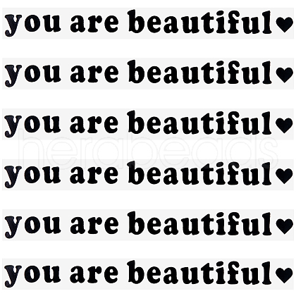 PVC You Are Beautiful Self Adhesive Car Stickers STIC-WH0013-10C-1
