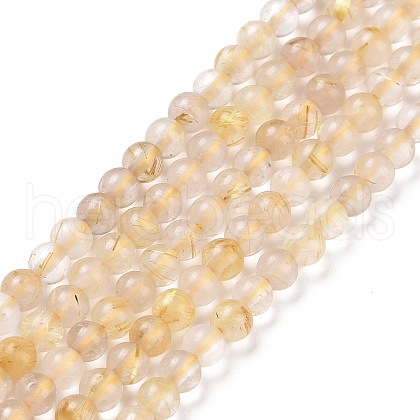 Natural Gold Rutilated Quartz Beads Strands X-G-C009-C04-1