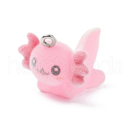 Flocky Opaque Resin Pendants RESI-G105-06E-1