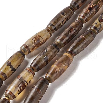 Tibetan Style dZi Beads Strands G-A024-01X-1