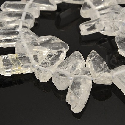 Natural Gemstone Quartz Crystal Nuggets Bead Strands G-E220-04-1