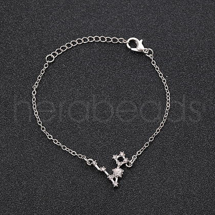 12 Constellations Alloy Rhinestone Link Bracelets WG43B2B-19-1