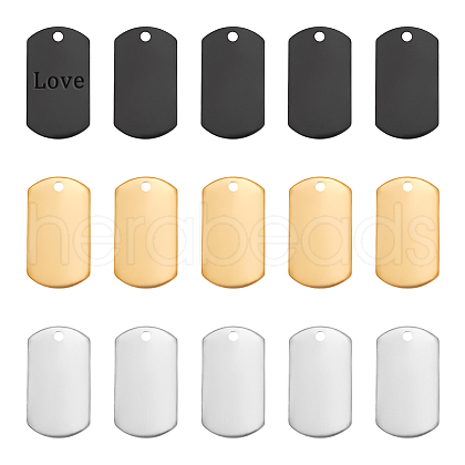 Unicraftale 15Pcs 3 Colors 304 Stainless Steel Pendants STAS-UN0061-20-1