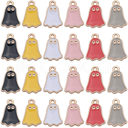 SUNNYCLUE 60Pcs 6 Colors Halloween Alloy Enamel Pendants FIND-SC0010-89-1
