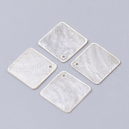 Capiz Shell Pendants SSHEL-Q303-005B-1