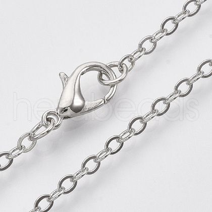 Brass Cable Chains Necklace Making MAK-N029-01P-1