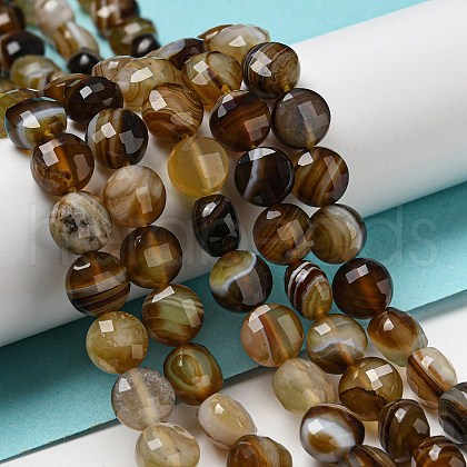 Natural Banded Agate Beads Strands G-K351-A09-02-1