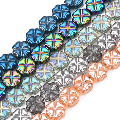 Electroplate Glass Beads Strands EGLA-N008-007-1