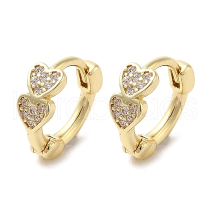 Rack Plating Brass Micro Pave Cubic Zirconia Hoop Earrings EJEW-A031-19G-1