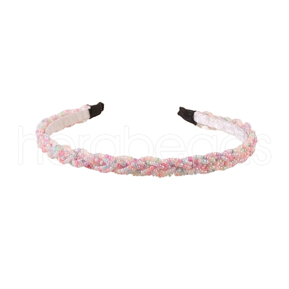 Glass Seed Beads Hair Bands PW-WGFC1BF-08-1