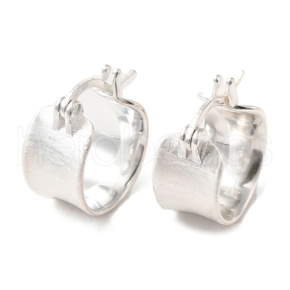 Sterling Silver Plain Thick Hoop Earrings for Women EJEW-D106-03S-1