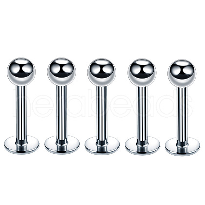 304 Stainless Steel Round Internally Threaded Labrets for Women Men WG9B6EB-03-1