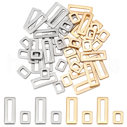 Unicraftale 48Pcs 4 Style 201 Stainless Steel Linking Rings STAS-UN0040-26-1