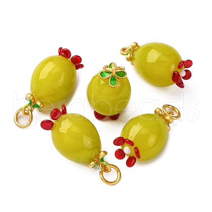 Handmade Lampwork Pendants LAMP-Z012-01G-04-1