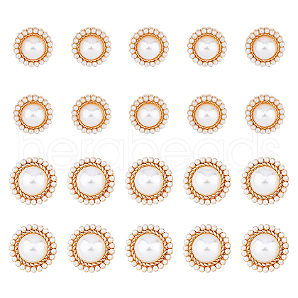 DICOSMETIC 20Pcs 2 Style ABS Plastic Imitation Pearl Shank Buttons BUTT-DC0001-06KCG-1