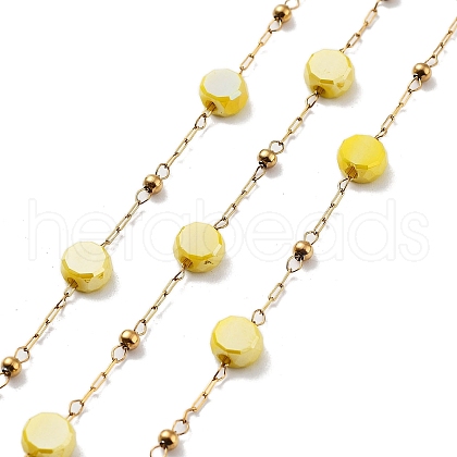 Ion Plating(IP) 304 Stainless Steel Handmade Beaded Chain CHS-K019-03G-04-1