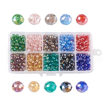 10 Colors Electroplate Glass Beads GLAA-JP0002-01-1