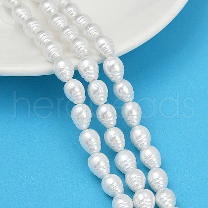 Electroplate Porcelain Imitation Pearl Beads Strands BSHE-Z009-04-1