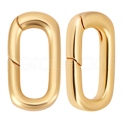 Beebeecraft 10Pcs Brass Spring Gate Rings KK-BBC0015-57G-02-1
