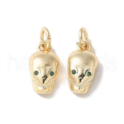 Brass Micro Pave Clear Cubic Zirconia Pendants KK-Q031-18G-1