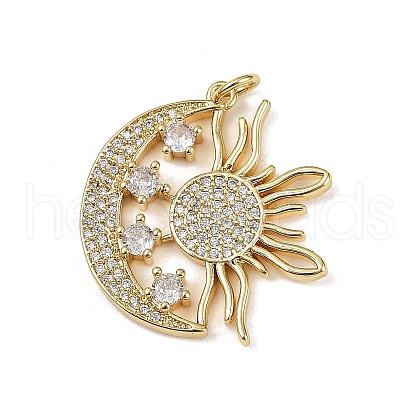 Brass Micro Pave Cubic Zirconia Pendants KK-R230-10G-1