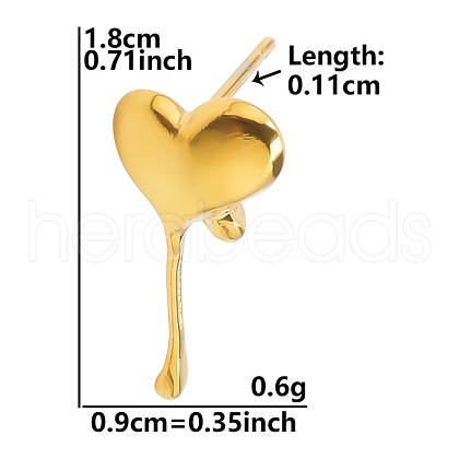 Stylish Heart Shaped 304 Stainless Steel Stud Earrings for Women BS5340-2-1