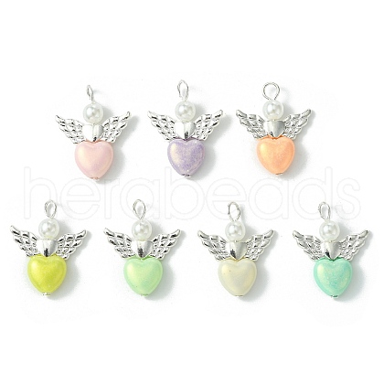 50Pcs Heart Acrylic Pendants PALLOY-JF02975-1